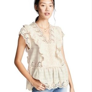 Misa Los Angeles Ingrid Lace Blouse Top NWOT